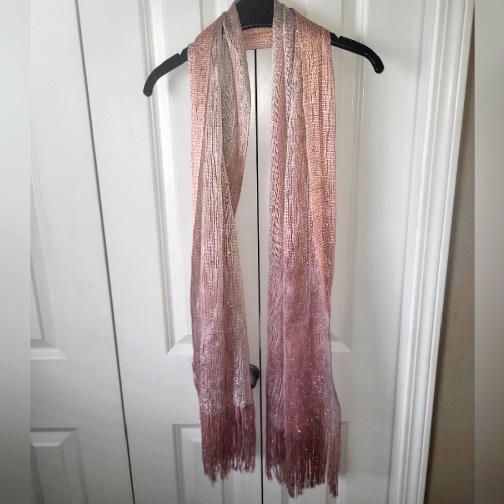Fine Pink Scarf With Silver Accents